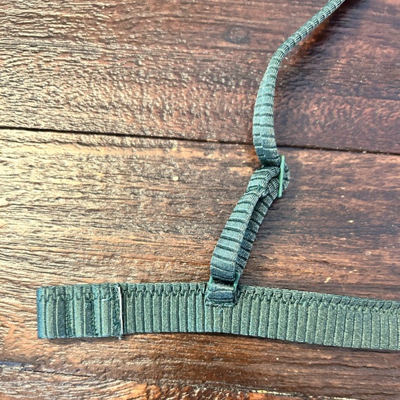 Aerie Olive Green Shine Ribbed Bikini- Triangle Top and Cheeky Bottoms - Picture 6 of 14